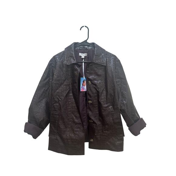 Rachel Comey X Target Faux Leather Textured Jacket Sz M NWT Brown Chicory - Picture 1 of 5